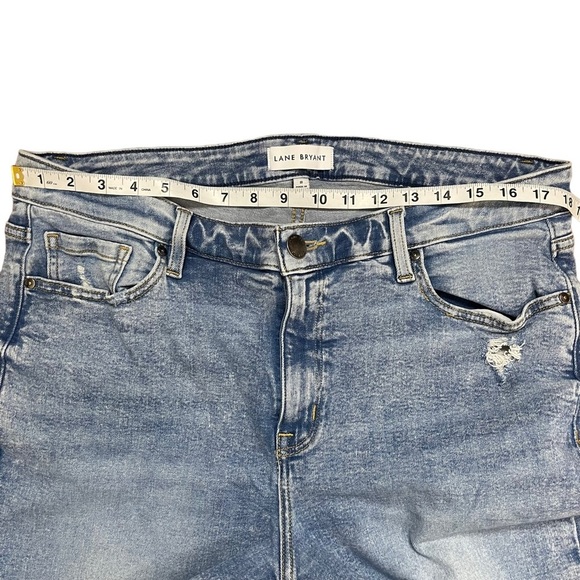 Lane Bryant High Rise Destructed Blue Jeans Size 18 - Picture 8 of 11